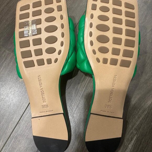 Bottega Veneta Padded Flat Sandal Green Quilted Leather - size 39.5 - Picture 3 of 3